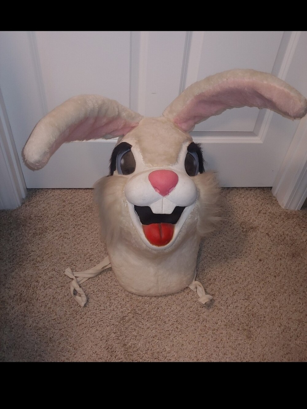Vintage Bunny Rabbit Furry Head Costume Halloween Easter Full Mask
